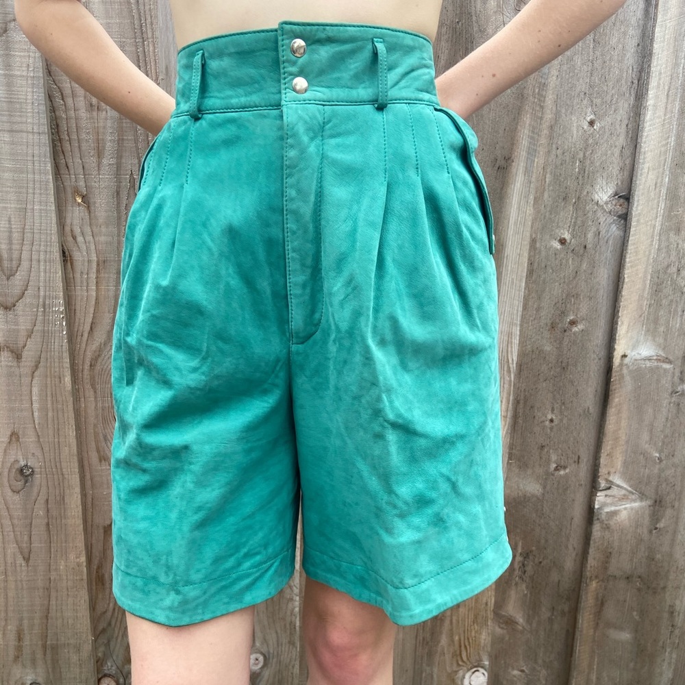 80s vintage leather shorts